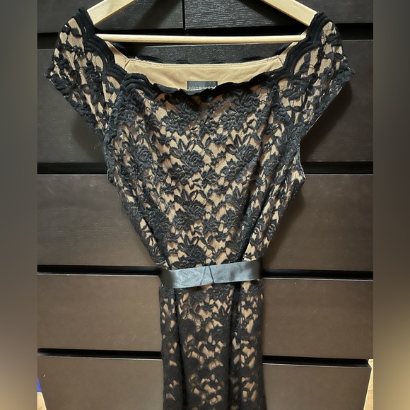 Black Lace Overlay Dress - Picture 3 of 7